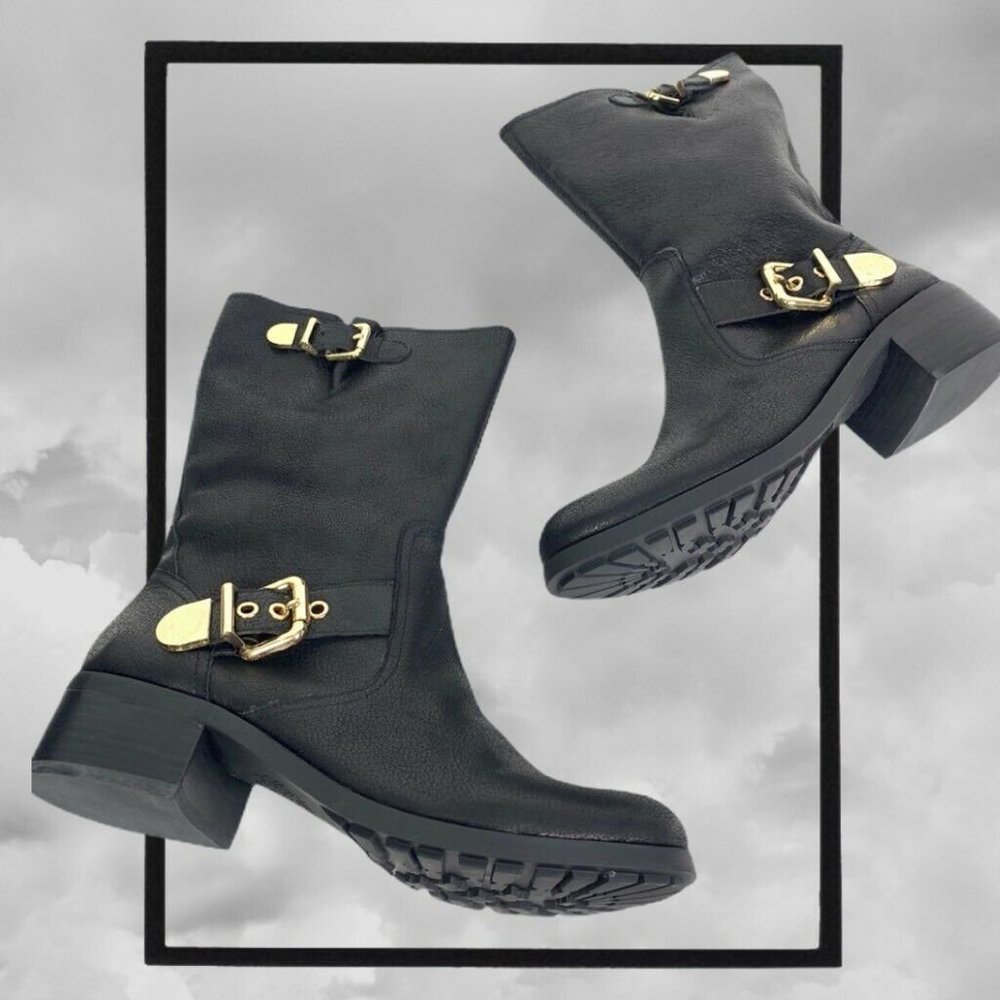 Vince Camuto Womens Wexle  Motorcycle Boots Black